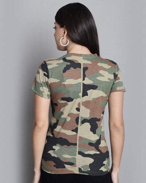 Camouflage v neck t shirt best sale