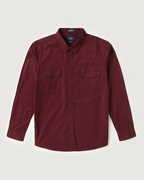 Dalton Ls Denim Placement Print Shirt