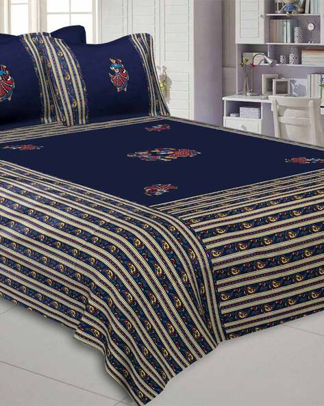 Jaipur Fabric 240 TC Bedsheet with 2 Pillow Covers