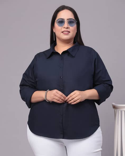 Buy Navy Blue Shirts for Women by STYLE QUOTIENT Online