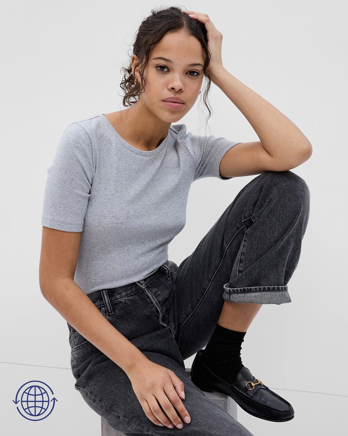 Heathered Slim Fit Round-Neck T-Shirt