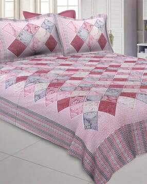 jaipur fabric 240 TC Floral Print Double Bedsheet with Pillow Covers-picture-24