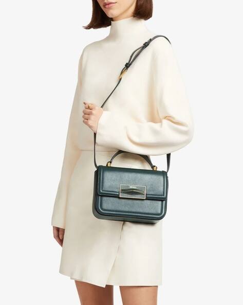 Buy Jimmy Choo Diamond Medium Top Handle Bag | Green Color Women