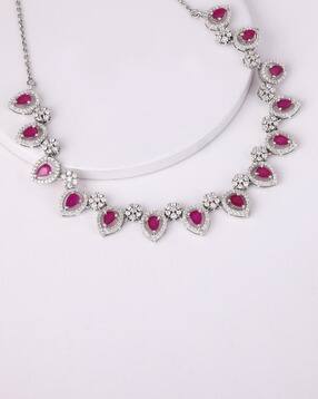 giva Sterling Silver Stone-Studded Necklace-picture-17