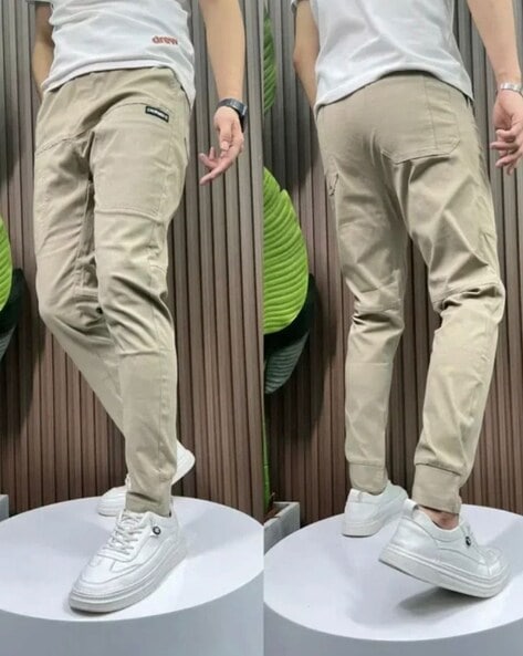 Cream Track Pants - Buy Cream Track Pants online in India