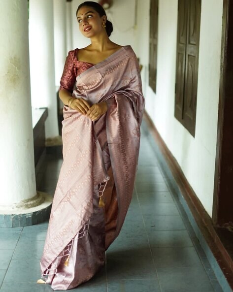 Buy Cream Sarees for Women by Indie Picks Online