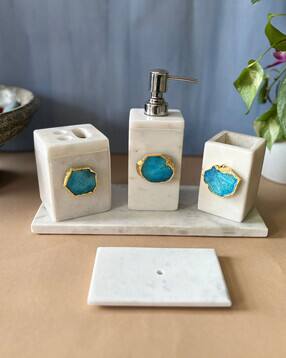 homearte india Set of 5 Marble Bathroom Accessories-picture-45