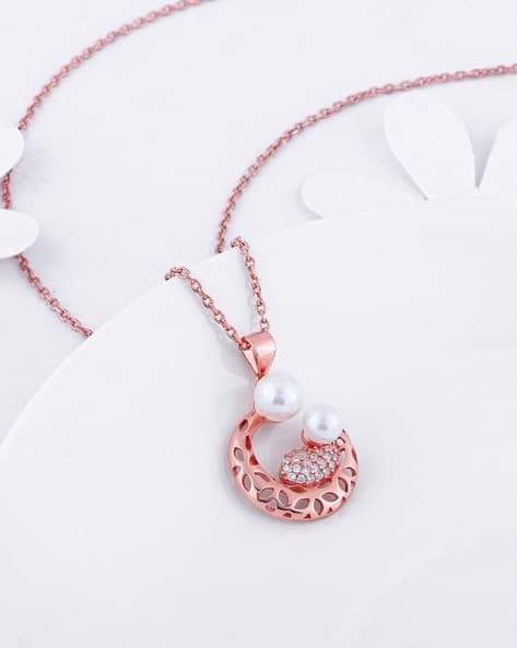 Giva Women Rose Gold Pearl-Beaded Pendant & Chain