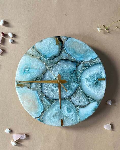 Homearte India Agate Round Analogue Wall Clock