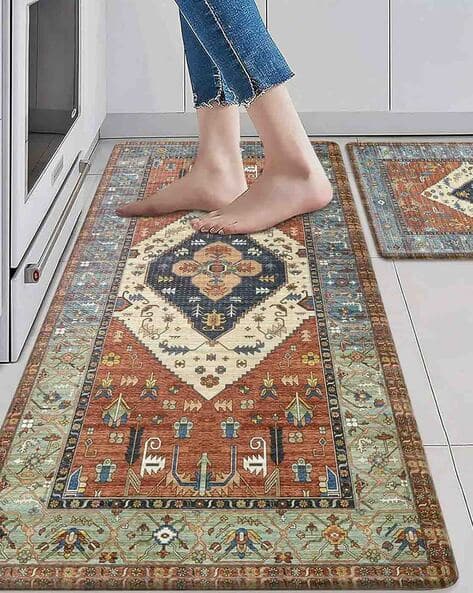AAZEEM Tribal Print Antiskid Runner & Mat