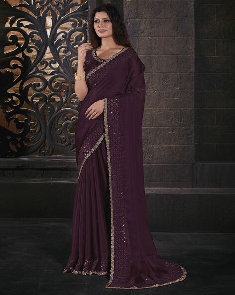 Buy Burgundy Sarees for Women by Saree mall Online | Ajio.com