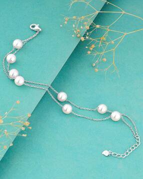 giva Sterling Silver Strings of Pearls Bracelet-picture-46