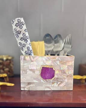 homearte india Mother of Pearl Cutlery Holder with Agate-picture-21
