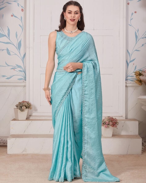 Shop Grey Stone Work Designer Saree Online : 55032 - Saree