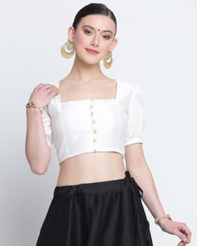 Women Square-Neck Front Open Blouse-image-36