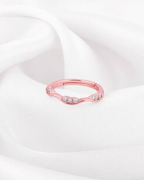 Giva Sterling Silver Zircon Tune of Wave Ring