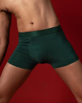 damensch Logo Print Regular Fit Trunks with Elastic Waist-picture-52