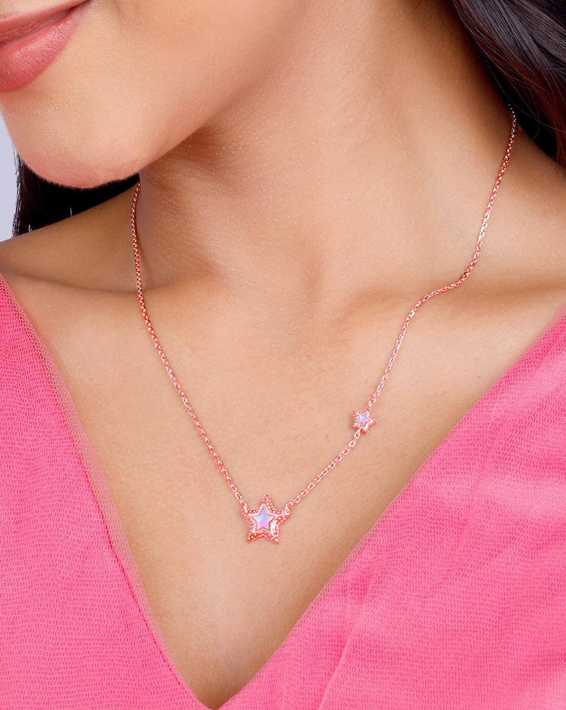 Buy Rose Gold Toned Necklaces Pendants for Women by Giva Online