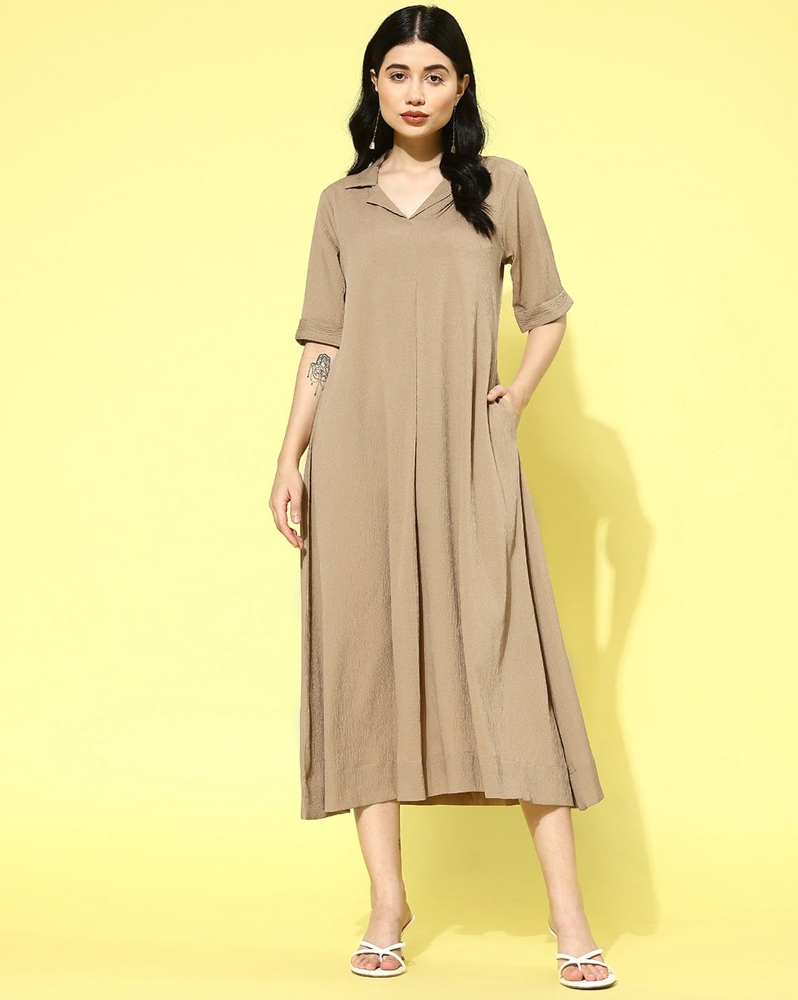 Buy Beige Dresses & Gowns for Women by SVARAA Online | Ajio.com