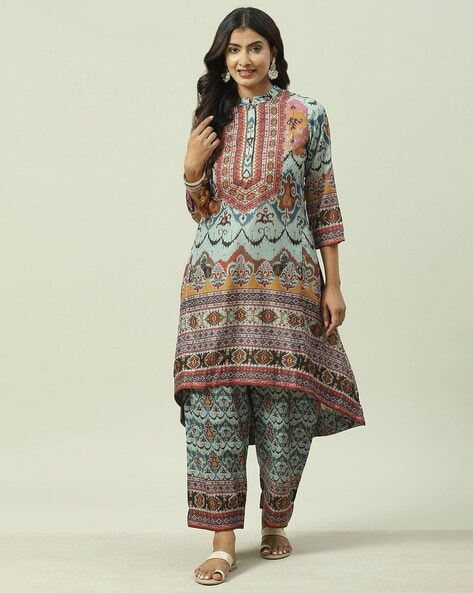 Women Printed A-Line Dress with Palazzos Price in India