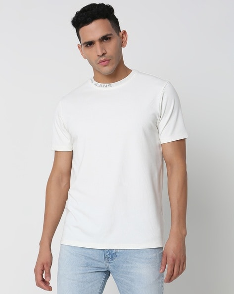 Gas Regular Fit Printed Round-Neck T-Shirt