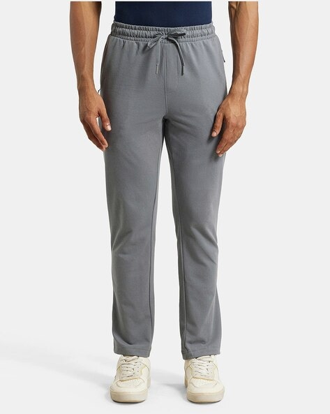 Buy Jockey Grey Slim Fit Solid Track Pants - SP27 for Men Online @ Tata CLiQ