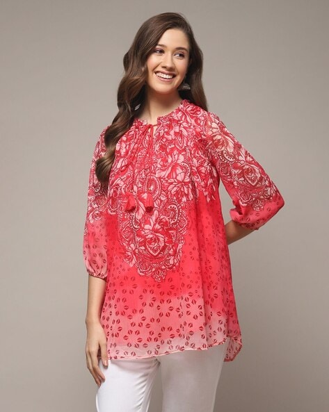 Women Floral Print A-Line Tunic