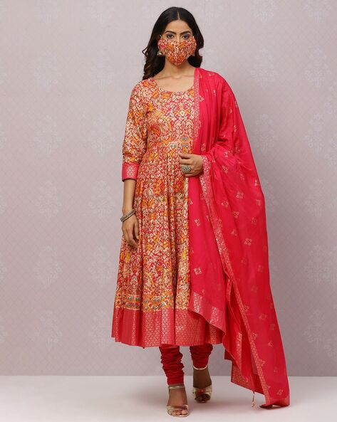 Buy BIBA Women Anarkali Cotton Suit Set | Shoppers Stop