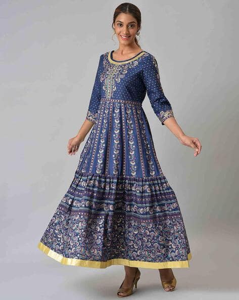 AURELIA Women Floral Print Flared Kurta with Pants