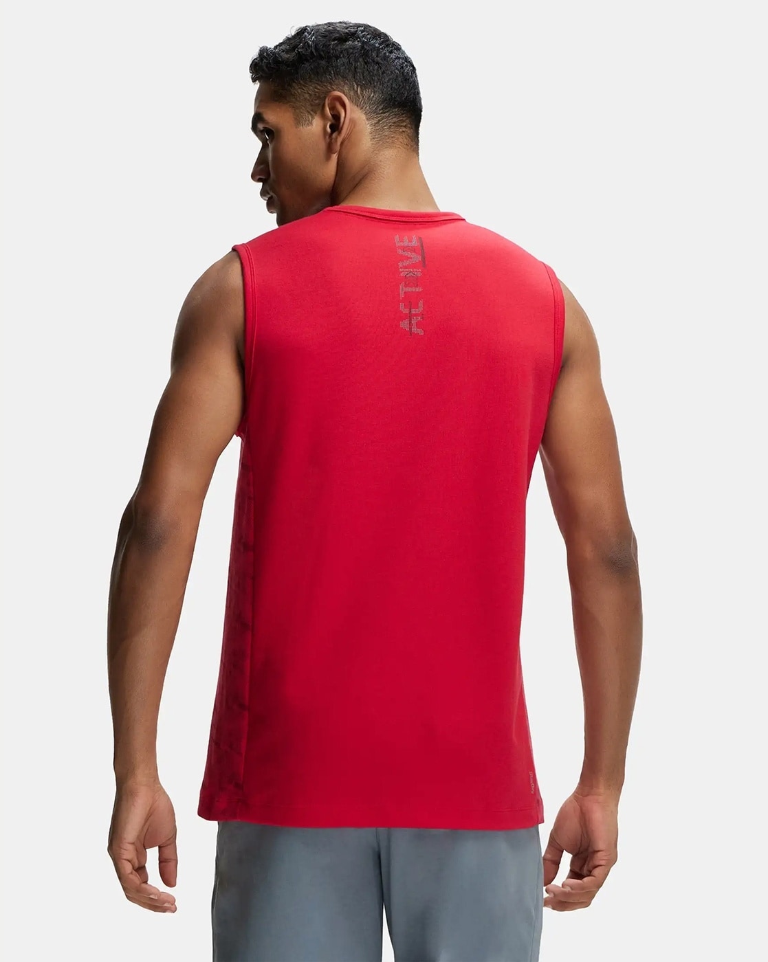 Men's Super Combed Cotton Blend Breathable Mesh Sleeveless Muscle Tee with  Stay Fresh Treatment - Quite Shade