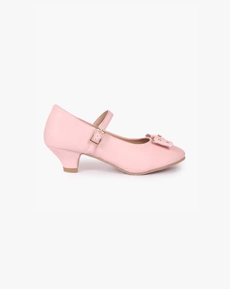 Girls Slip-On Heeled Sandals with Buckle Fastening