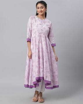 aurelia Women Floral Print Flared Kurta-picture-12