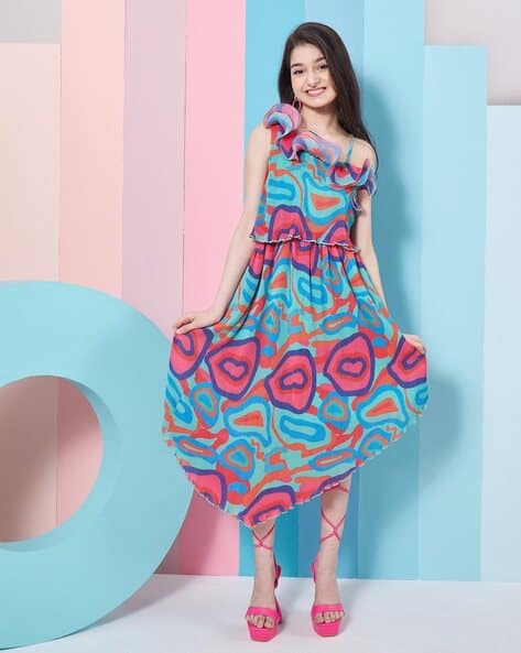 Buy Green Blue Dresses Frocks for Girls by Pspeaches Online