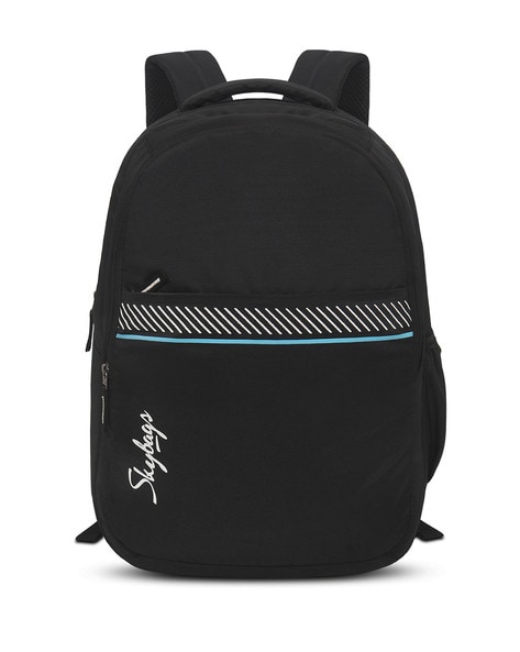 Men Typographic Print Laptop Backpack with Zip Closure