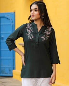 juniper Women Embroidered Regular Fit Tunic-picture-27