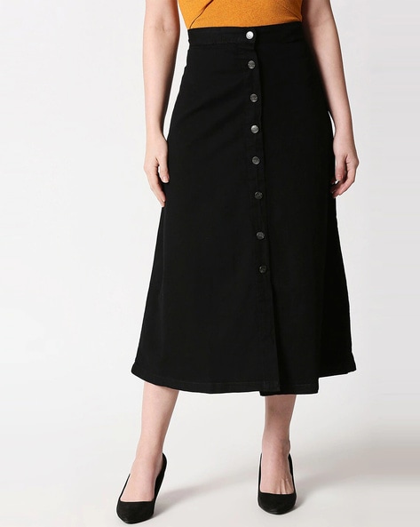 Designer black a line skirt hotsell