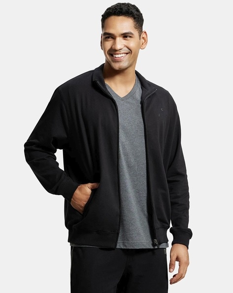 Buy Jockey 2716 Men's Super Combed Cotton French Terry Solid Sweatshirt  with Ribbed Cuffs_Black_S at