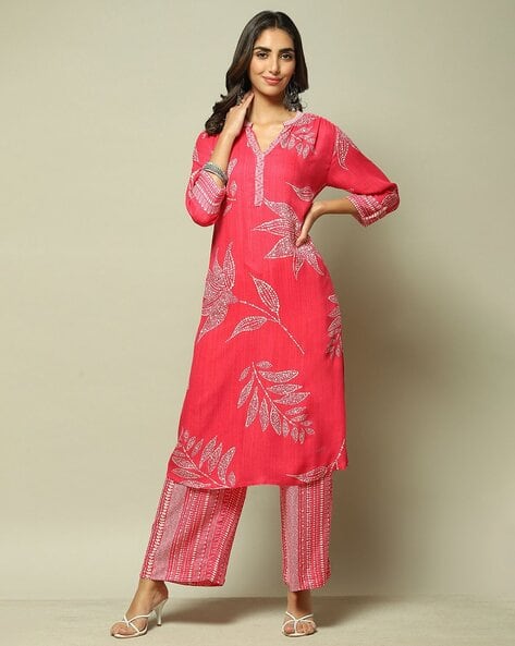 Women Floral Print Straight Kurta & Pants Set