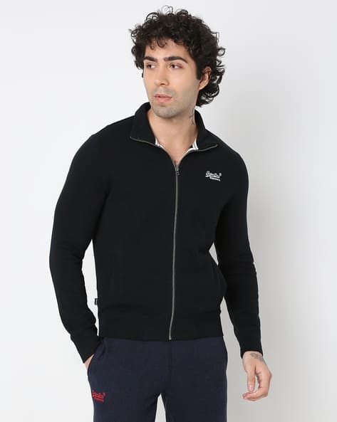 Men Vintage Zip UB Track Jacket with Logo Embroidery