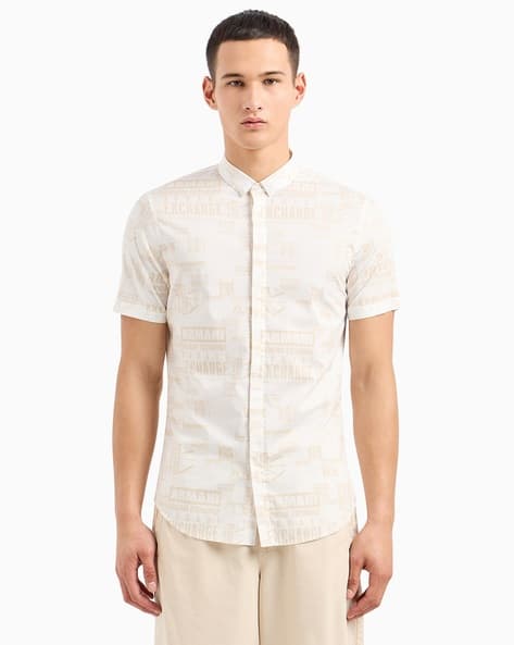 Buy Off White Lettering Shirts for Men by ARMANI EXCHANGE Online