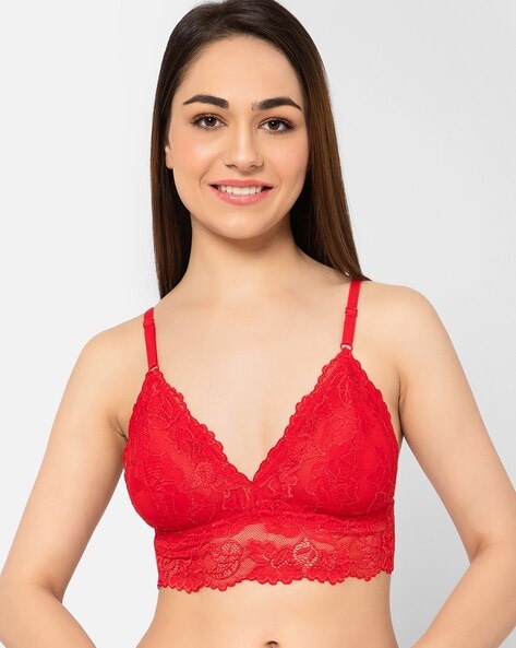 Clovia Full : Buy Clovia Cotton Solid Non-padded Full Cup Wire Free Full  Figure Bra - Red Online