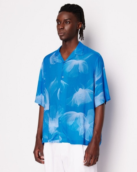 Buy D.Blue Flower Flow Shirts for Men by ARMANI EXCHANGE Online Ajio