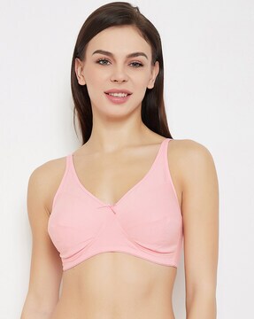Buy Non-Padded Non-Wired Full Cup T-shirt Bra in Pink - Cotton