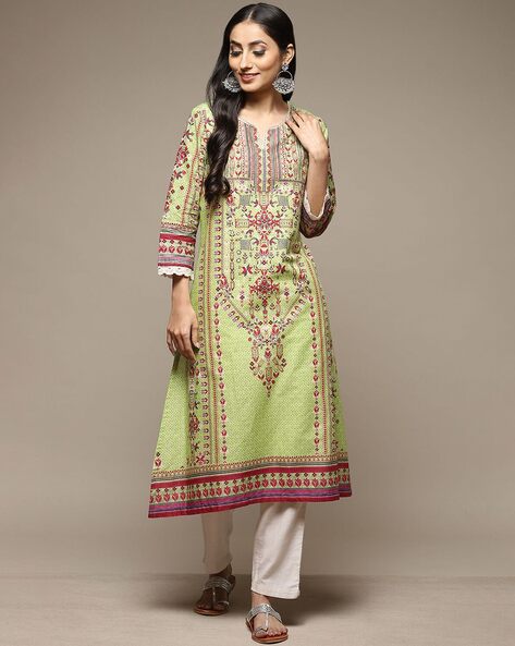 Biba Women Printed Straight Kurta