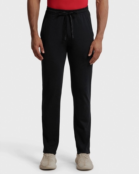 Buy JOCKEY Black Solid Cotton Blend Slim Fit Men's Track Pants | Shoppers  Stop
