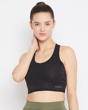 Buy Medium Impact Padded Sports Bra with Removable Cups in Black - Women's  Bra Online India - BRS019P13 | Clovia