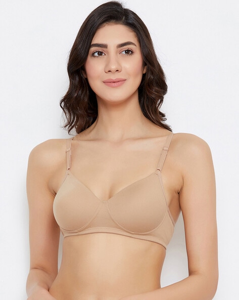 Buy Clovia Padded Non-Wired Full Coverage T-Shirt Bra - White at Rs.899  online