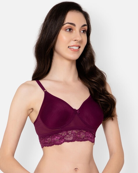 Lace Non-Padded Full Cup Non-Wired Bralette Bra