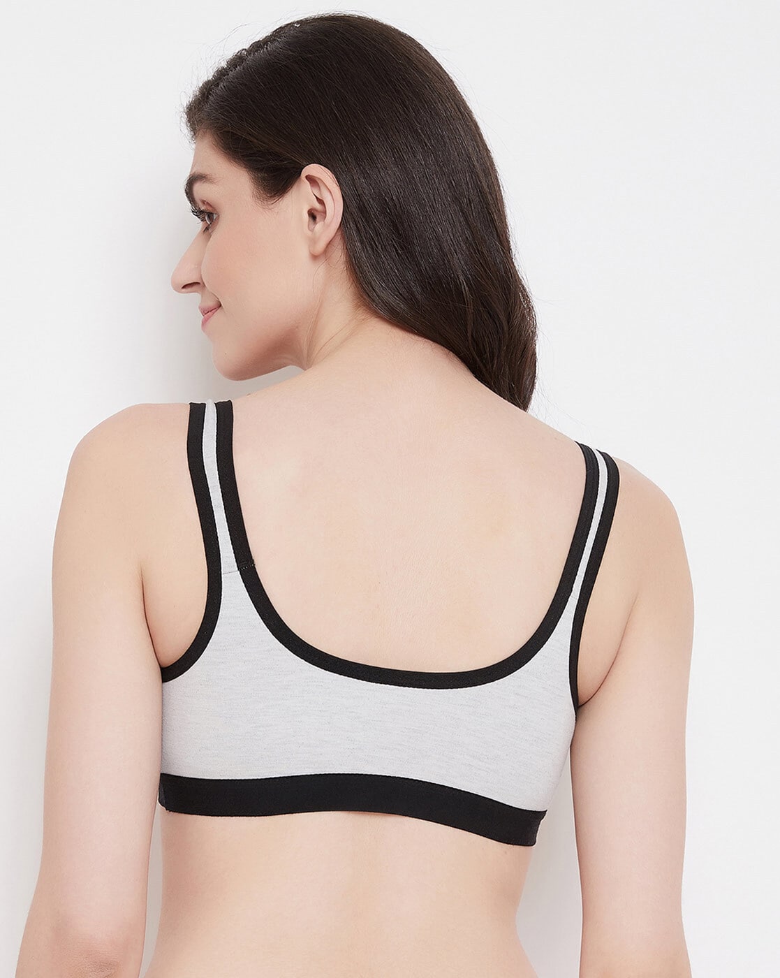 Buy Supportz Medium Impact Non-Padded Full Cup Sports Bra in Grey - Cotton  Rich Online India, Best Prices, COD - Clovia - BR2101M01