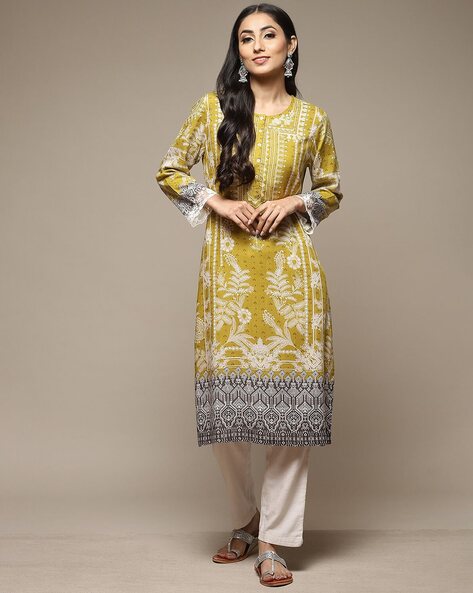 Biba Women Printed Straight Kurta